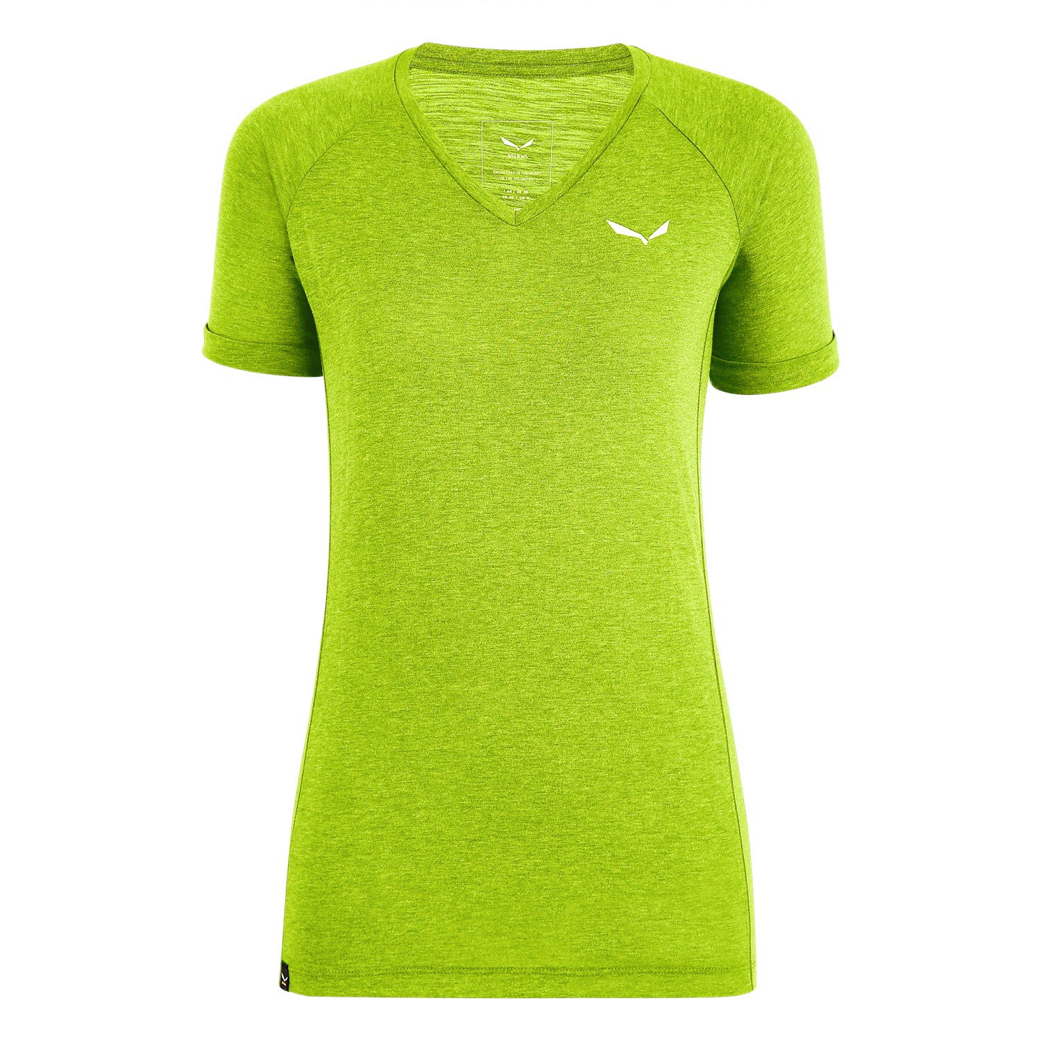 T-Shirts Salewa Puez Melange Dry V-Neck Mulher Verdes 258LZAVGJ